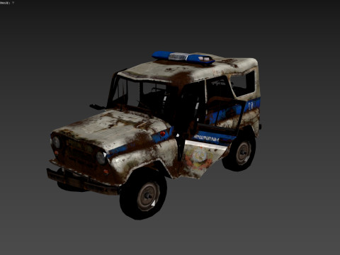 PoliceCar broken 3D Model