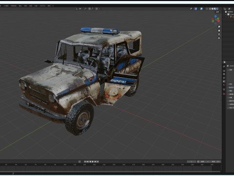 PoliceCar broken 3D Model