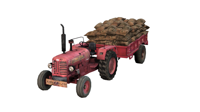 Tractor 3D Model .c4d .max .obj .3ds .fbx .stl .blend 