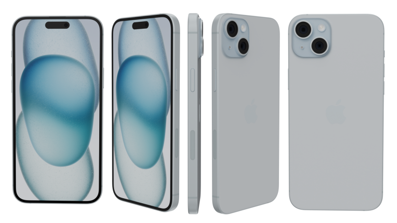 IPhone15Plus 3D Model .c4d .max .obj .3ds .fbx .stl .blend 