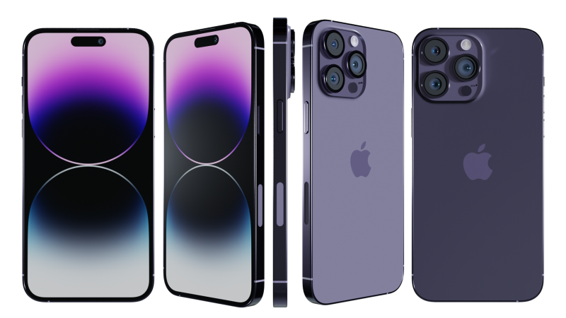 IPhone14ProMax 3D Model .c4d .max .obj .3ds .fbx .stl .blend 