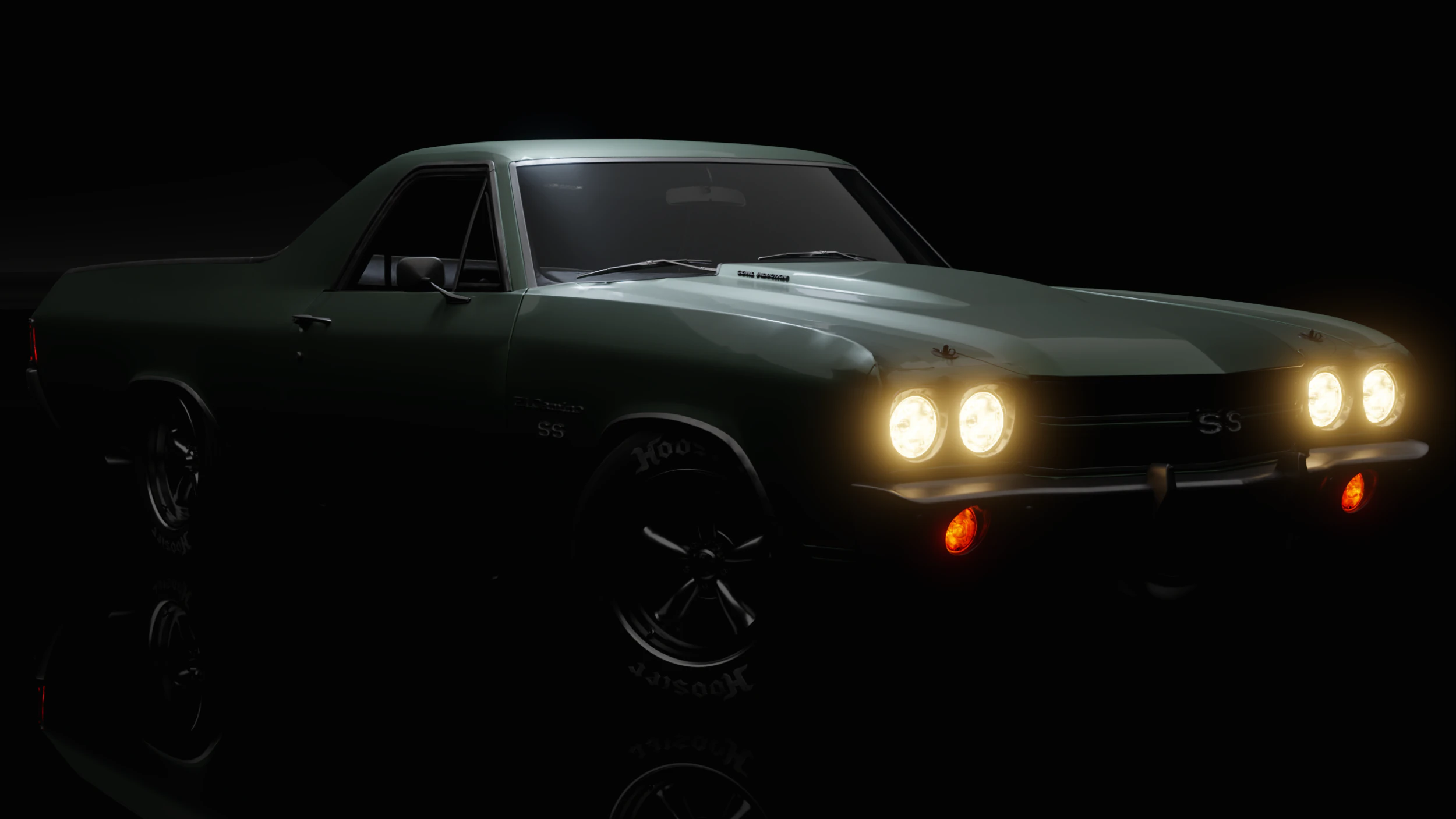 Chevrolet El Camino SS 3D Model .c4d .max .obj .3ds .fbx .stl .blend 