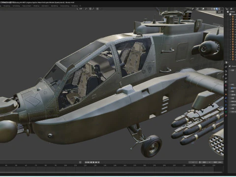 Boeing AH-64D Longbow Apache Attack Helicopter 3D Model