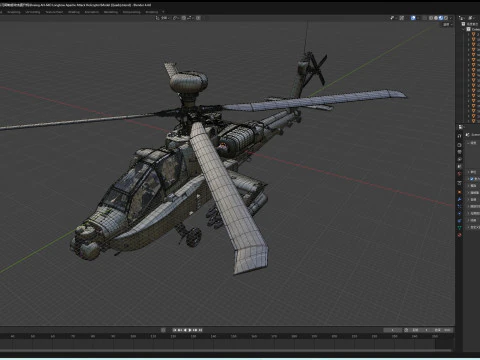 Boeing AH-64D Longbow Apache Attack Helicopter 3D Model