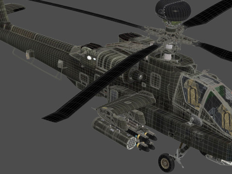 Boeing AH-64D Longbow Apache Attack Helicopter 3Dモデル