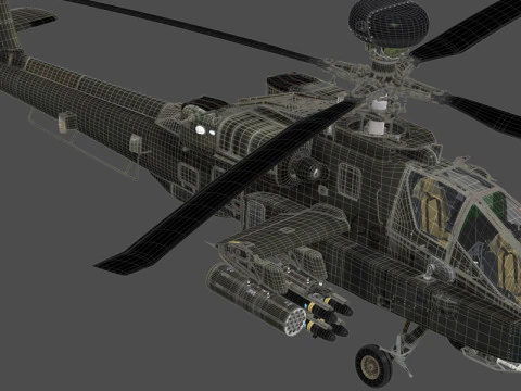 Boeing AH-64D Longbow Apache Attack Helicopter 3D Model