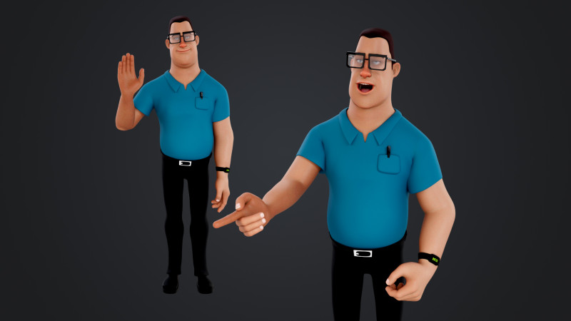 Cartoon Man 3D Model .c4d .max .obj .3ds .fbx .stl .blend