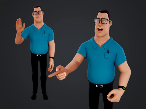 Tekenfilmmens 3D Model