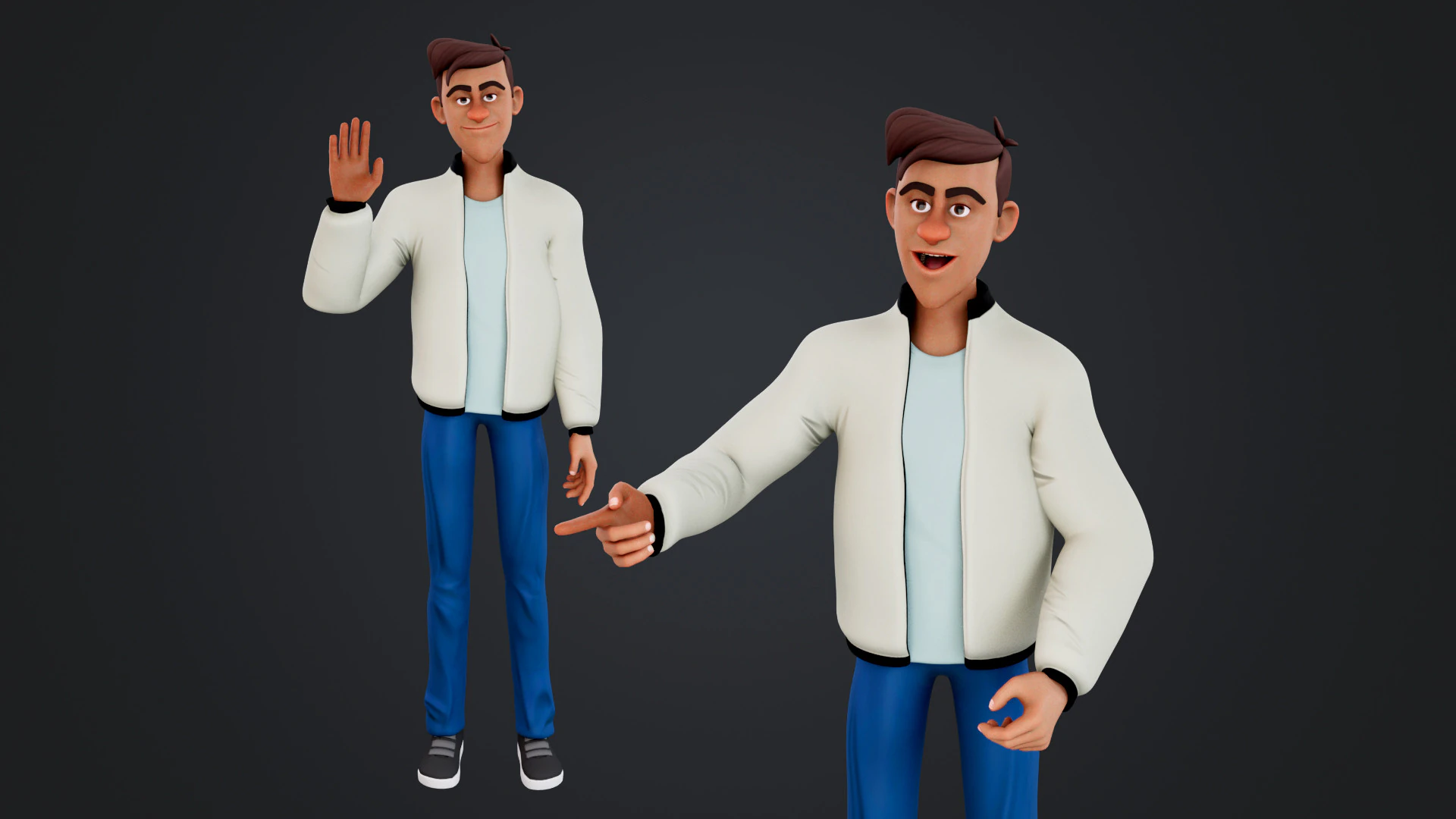 Cartoon Man 3D Model .c4d .max .obj .3ds .fbx .stl .blend 