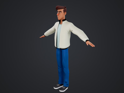 Cartoon Man 3D मॉडल