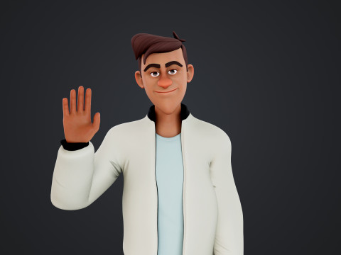 Cartoon Man 3D मॉडल