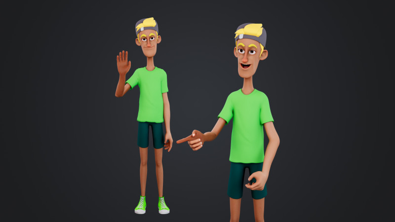 Cartoon Man 3D-Modell .c4d .max .obj .3ds .fbx .stl .blend