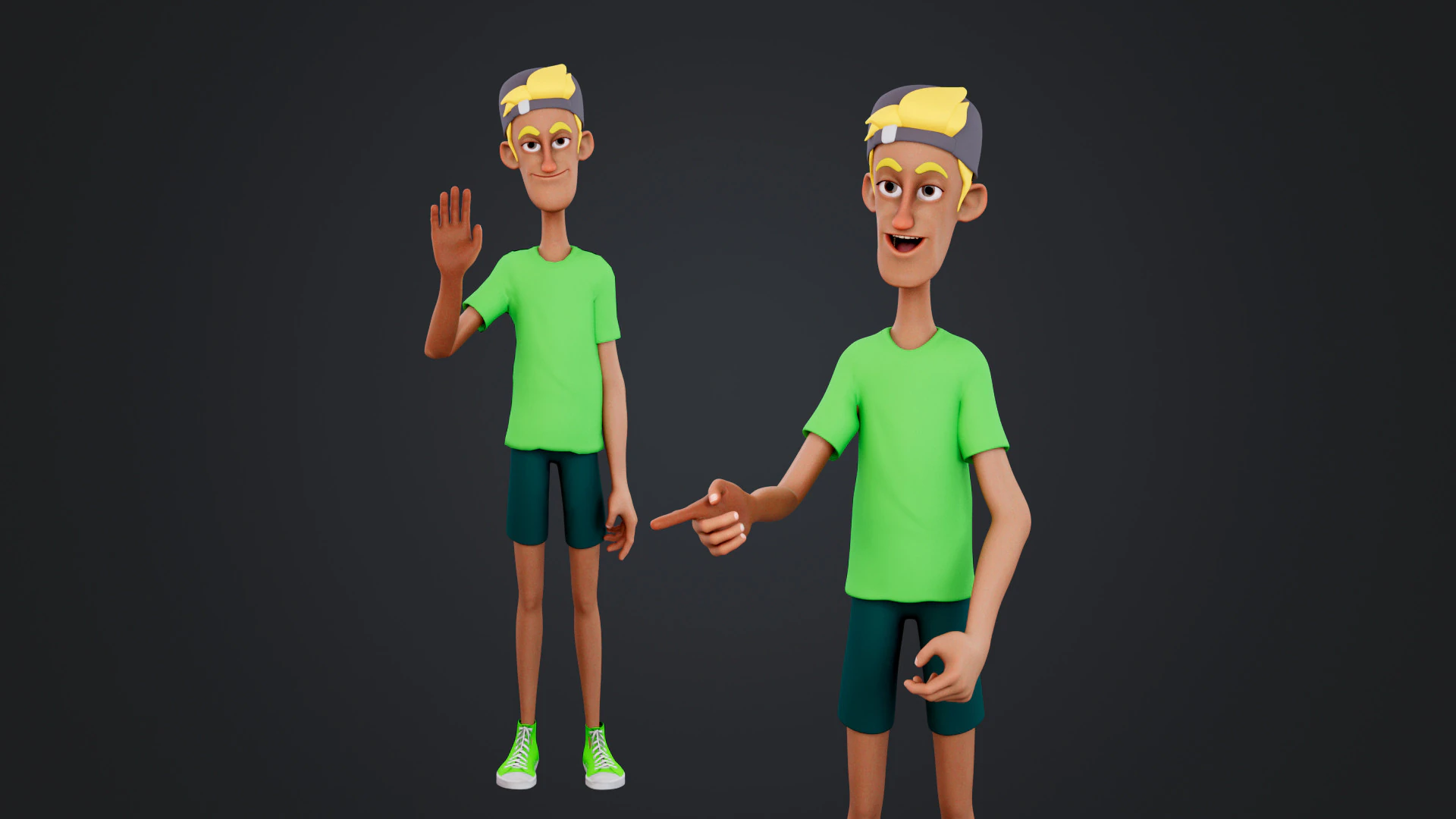 Cartoon Man 3D Model .c4d .max .obj .3ds .fbx .stl .blend 