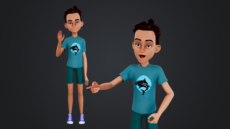 Cartoon Man 3D Модель .c4d .max .obj .3ds .fbx .stl .blend