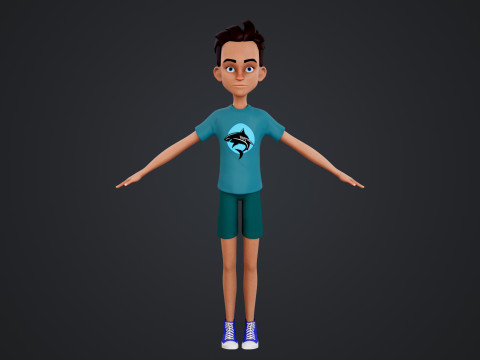Cartoon Man 3D Модель