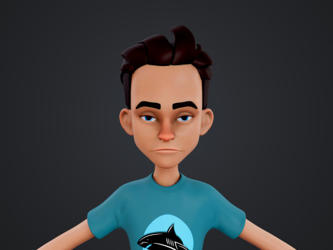 Cartoon Man 3D Модель