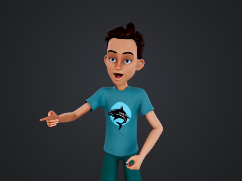 Cartoon Man 3D Модель