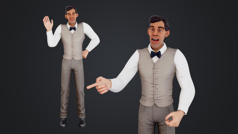 Cartoon Man 3D Model .c4d .max .obj .3ds .fbx .stl .blend