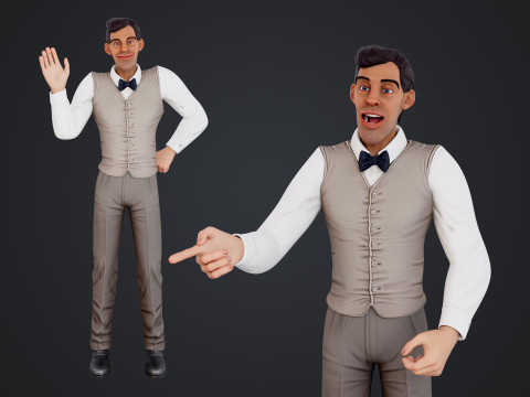 Cartoon Man Model 3D