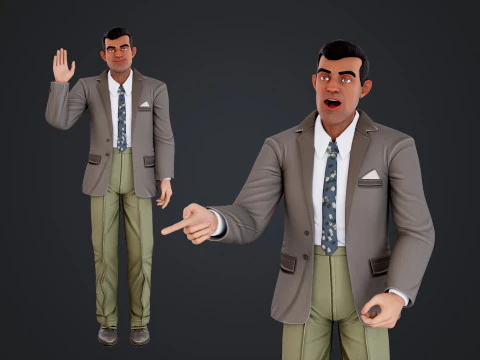 Cartoon Man 3D Model