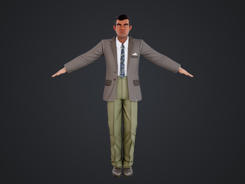 Cartoon Man 3D Модель