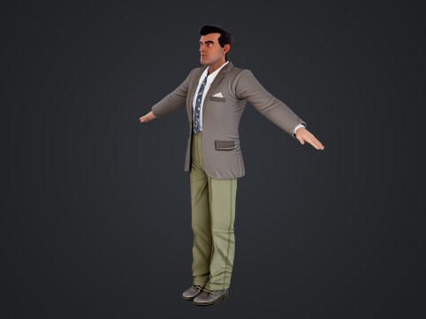 Cartoon Man 3D Модель