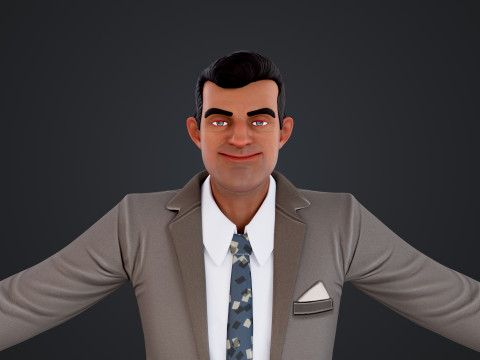 Cartoon Man 3D Модель