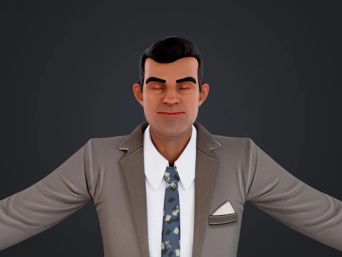 Cartoon Man 3D Model