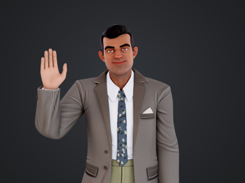 Cartoon Man 3D Модель