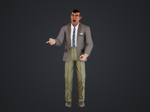 Cartoon Man 3D Модель