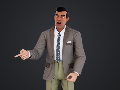 Cartoon Man 3D Модель