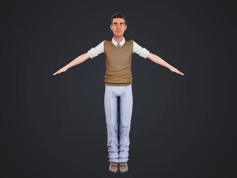 Cartoon Man 3D Model
