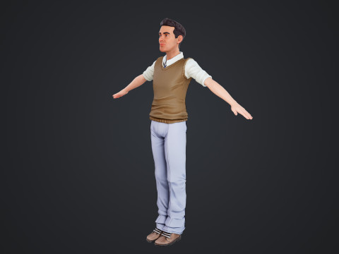 Cartoon Man Model 3D