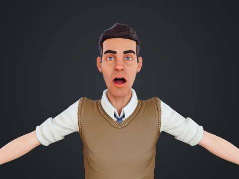 Cartoon Man Model 3D