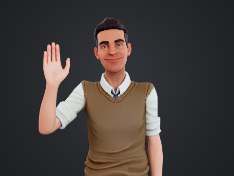 Cartoon Man Model 3D