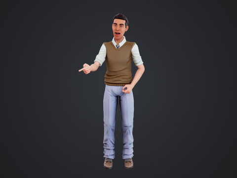 Cartoon Man Model 3D
