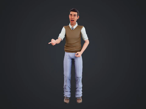 Cartoon Man 3D Model
