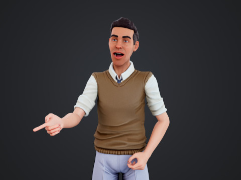Cartoon Man Model 3D