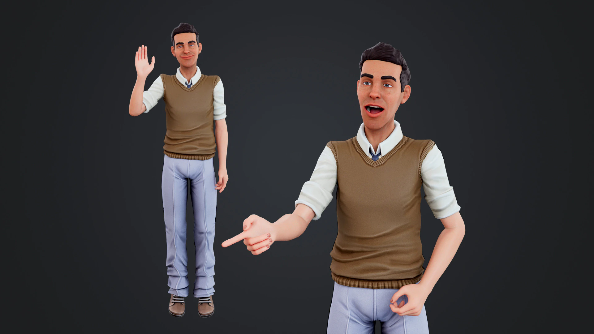Cartoon Man 3D Model .c4d .max .obj .3ds .fbx .stl .blend 