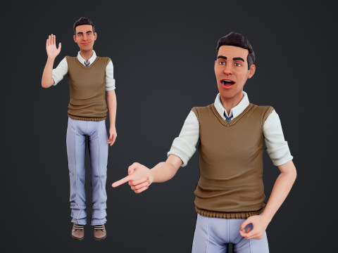 Cartoon Man Modelo 3D