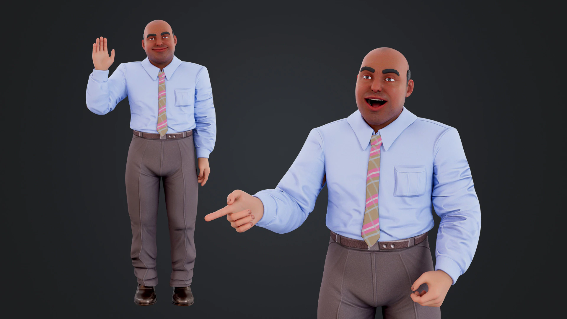 Cartoon Man 3D Model .c4d .max .obj .3ds .fbx .stl .blend 