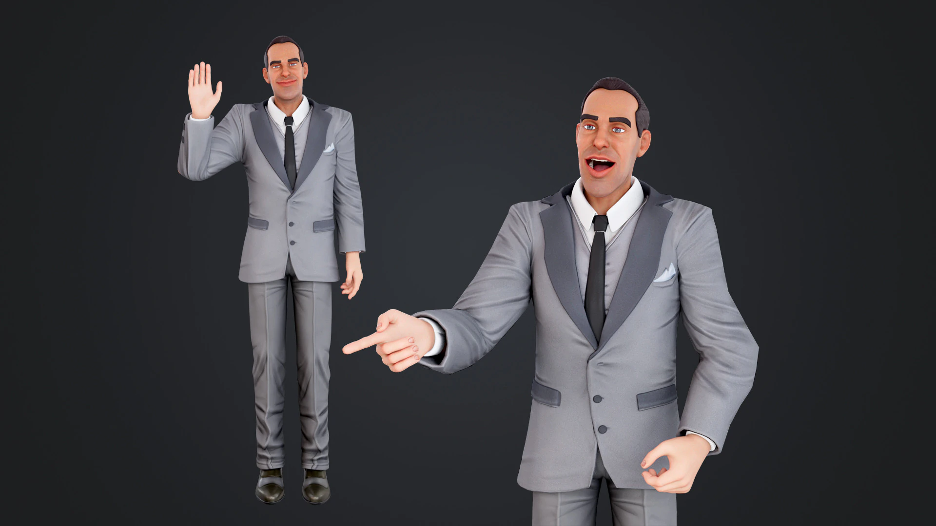 Cartoon Man 3D Model .c4d .max .obj .3ds .fbx .stl .blend 