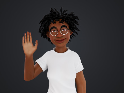 Cartoon Woman Rigged 3D Model