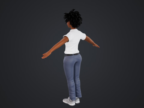 Cartoon Woman Rigged 3D Model