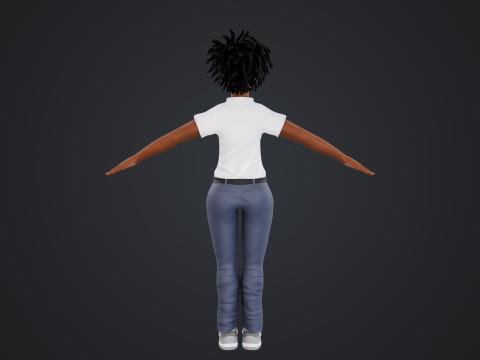 Cartoon Woman Rigged 3D Model