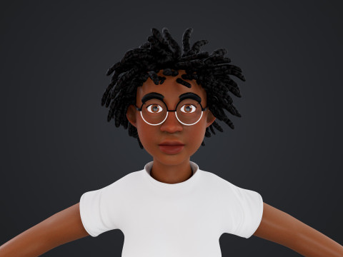 Cartoon Woman Rigged 3D Model