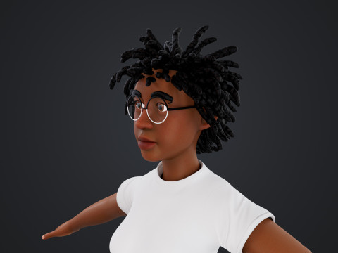 Cartoon Woman Rigged 3D Model