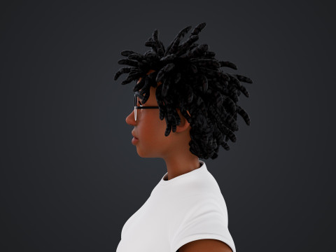 Cartoon Woman Rigged 3D Model