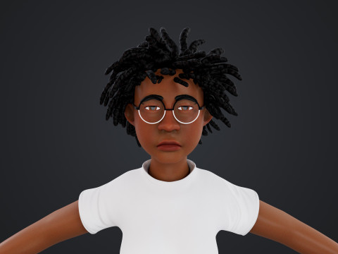 Cartoon Woman Rigged 3D Model