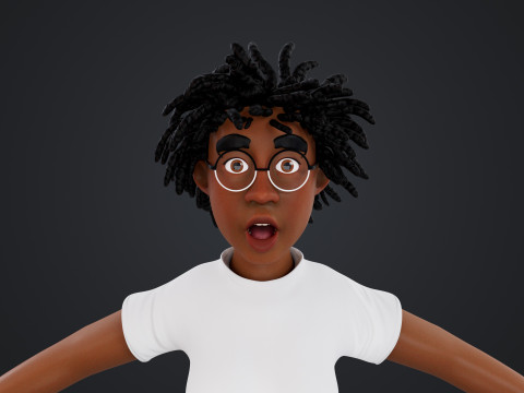 Cartoon Woman Rigged 3D Model